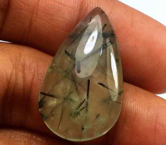 14.35 Carat Green Russian Federation Prehnite 26.17 x 15.45 x 4.47 mm