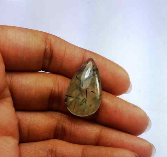 14.35 Carat Green Russian Federation Prehnite 26.17 x 15.45 x 4.47 mm