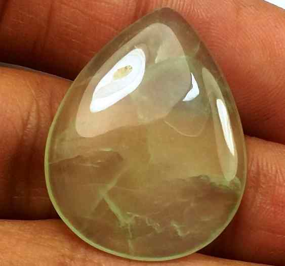 15.87 Carat Green Russian Federation Prehnite 26.70 x 20.07 x 3.52 mm