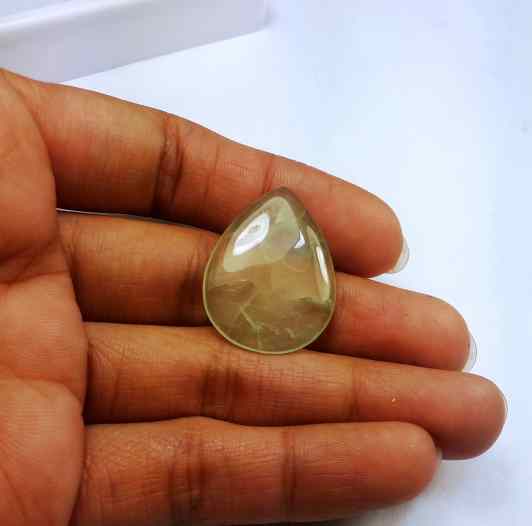 15.87 Carat Green Russian Federation Prehnite 26.70 x 20.07 x 3.52 mm