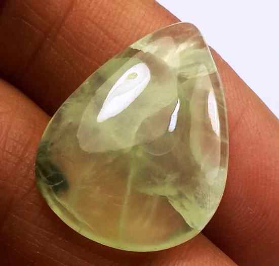 13.45 Carat Green Russian Federation Prehnite 22.52 x 16.77 x 4.32 mm