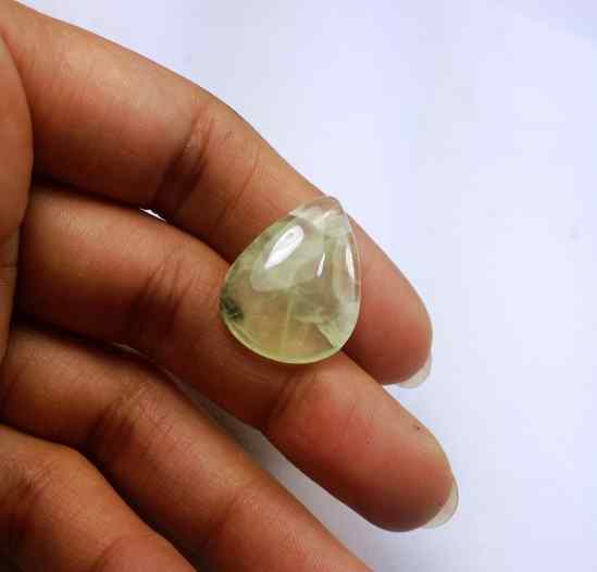 13.45 Carat Green Russian Federation Prehnite 22.52 x 16.77 x 4.32 mm