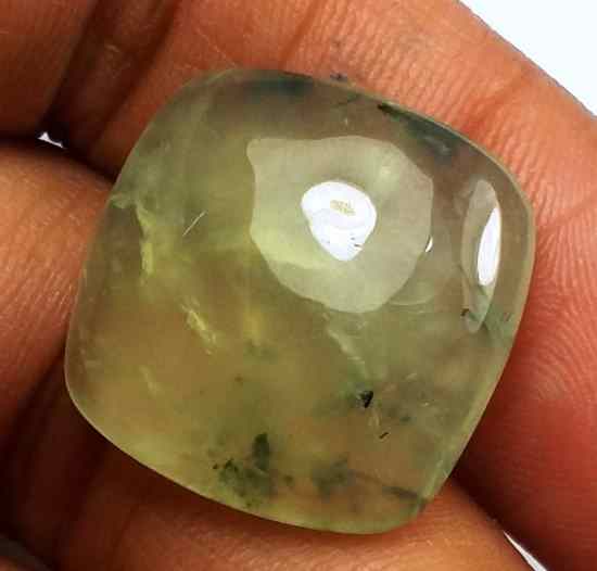18.79 Carat Green Russian Federation Prehnite 17.80 x 17.78 x 5.93 mm