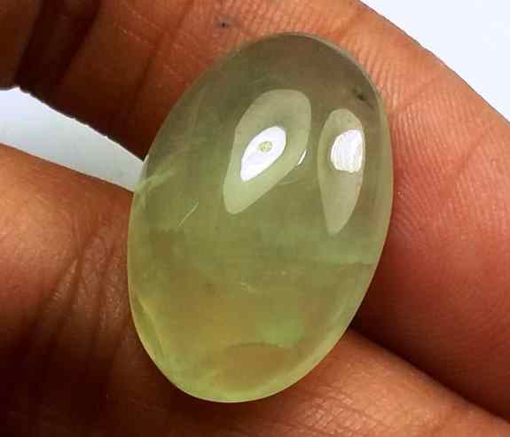 16.67 Carat Green Russian Federation Prehnite 21.64 x 14.04 x 6.48 mm