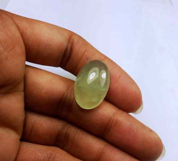 16.67 Carat Green Russian Federation Prehnite 21.64 x 14.04 x 6.48 mm