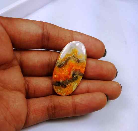 16.11 Carat Yellow-Orange India Bumble Bee 36.14 x 18.90 x 2.95 mm