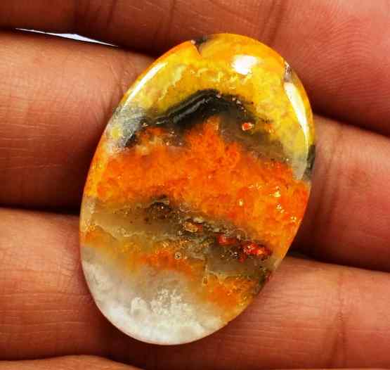 12.68 Carat Yellow-Orange India Bumble Bee 30.95 x 20.77 x 2.51 mm