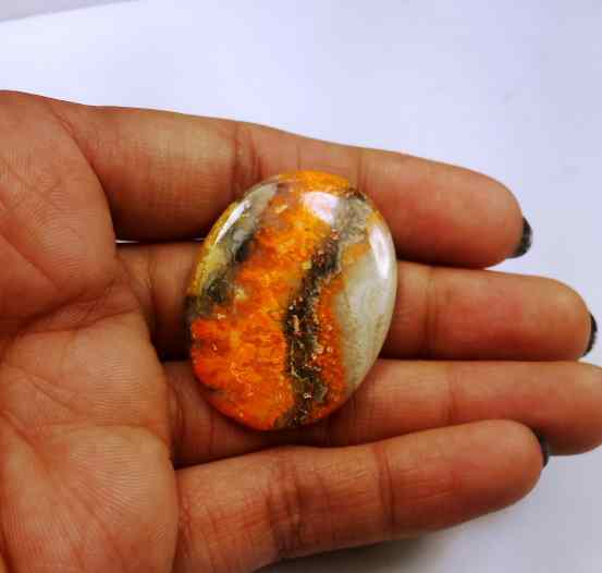 34.91 Carat Yellow-Orange India Bumble Bee 37.32 x 28.21 x 3.88 mm