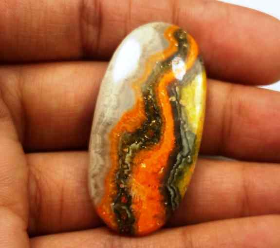 33.17 Carat Yellow-Orange India Bumble Bee 40.25 x 20.22 x 4.85 mm