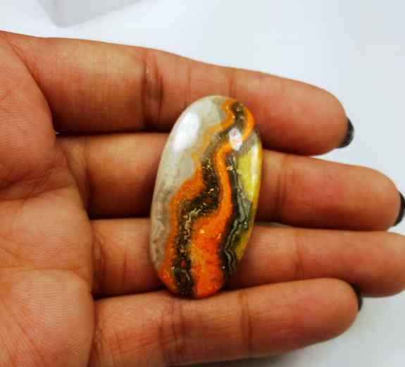 33.17 Carat Yellow-Orange India Bumble Bee 40.25 x 20.22 x 4.85 mm