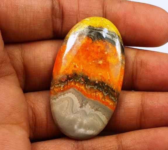 40.75 Carat Yellow-Orange India Bumble Bee 40.93 x 22.93 x 4.95 mm