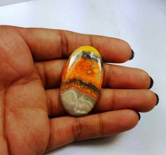 40.75 Carat Yellow-Orange India Bumble Bee 40.93 x 22.93 x 4.95 mm