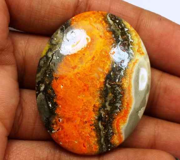 69.29 Carat Yellow-Orange India Bumble Bee 41.30 x 32.48 x 6.35 mm