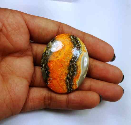 69.29 Carat Yellow-Orange India Bumble Bee 41.30 x 32.48 x 6.35 mm