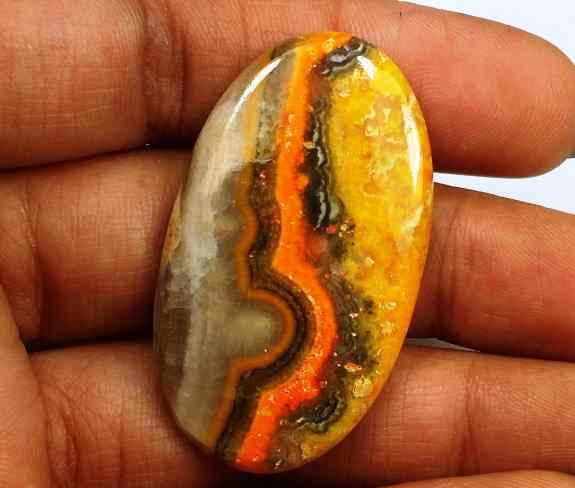 38.39 Carat Yellow-Orange India Bumble Bee 40.49 x 23.42 x 4.53 mm