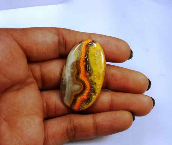 38.39 Carat Yellow-Orange India Bumble Bee 40.49 x 23.42 x 4.53 mm