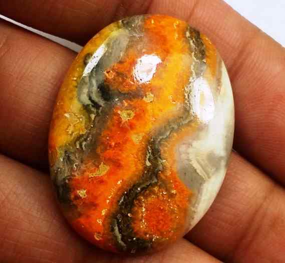 33.96 Carat Yellow-Orange India Bumble Bee 31.88 x 24.11 x 5.21 mm