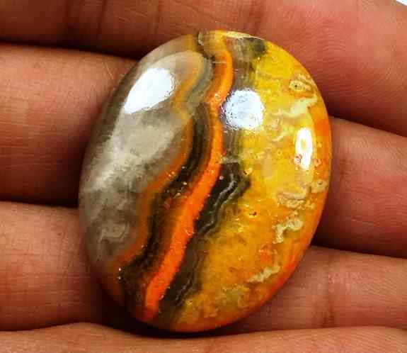 36.08 Carat Yellow-Orange India Bumble Bee 31.31 x 24.40 x 5.62 mm
