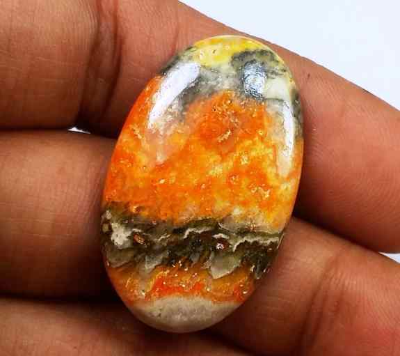 19.41 Carat Yellow-Orange India Bumble Bee 30.29 x 18.57 x 4.21 mm