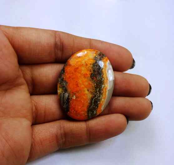 54.43 Carat Yellow-Orange India Bumble Bee 37.02 x 28.72 x 6.26 mm
