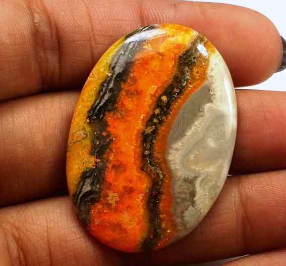 34.23 Carat Yellow-Orange India Bumble Bee 38.08 x 26.71 x 7.87 mm