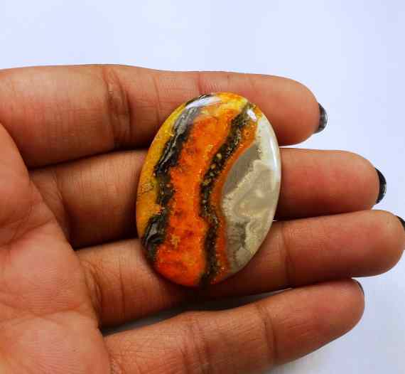 34.23 Carat Yellow-Orange India Bumble Bee 38.08 x 26.71 x 7.87 mm