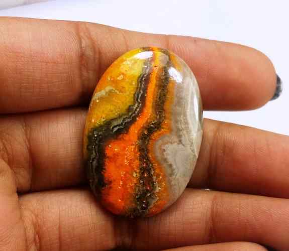 37.35 Carat Yellow-Orange India Bumble Bee 34.38 x 23.24 x 5.44 mm
