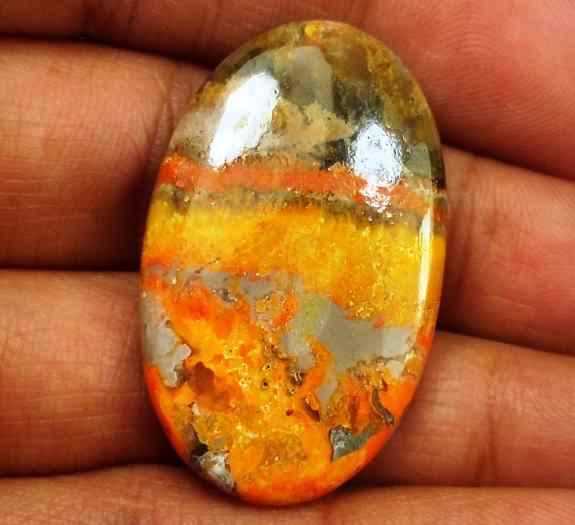 35.95 Carat Yellow-Orange India Bumble Bee 33.46 x 25.25 x 4.53 mm