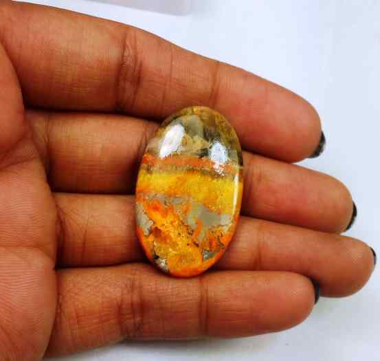 35.95 Carat Yellow-Orange India Bumble Bee 33.46 x 25.25 x 4.53 mm