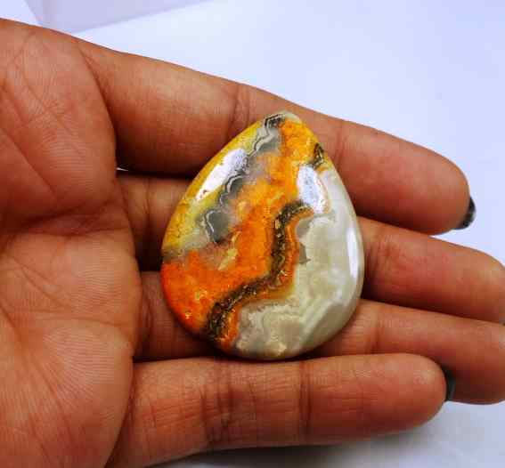 44.14 Carat Yellow-Orange India Bumble Bee 41.76 x 34.44 x 4.16 mm