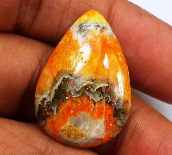 13.63 Carat Yellow-Orange India Bumble Bee 26.94 x 18.40 x 4.10 mm