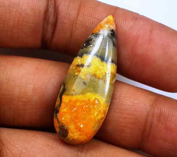 13.01 Carat Yellow-Orange India Bumble Bee 31.95 x 12.07 x 4.54 mm