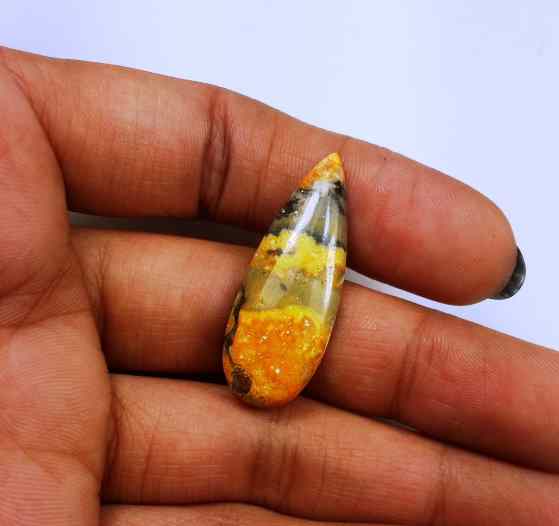 13.01 Carat Yellow-Orange India Bumble Bee 31.95 x 12.07 x 4.54 mm
