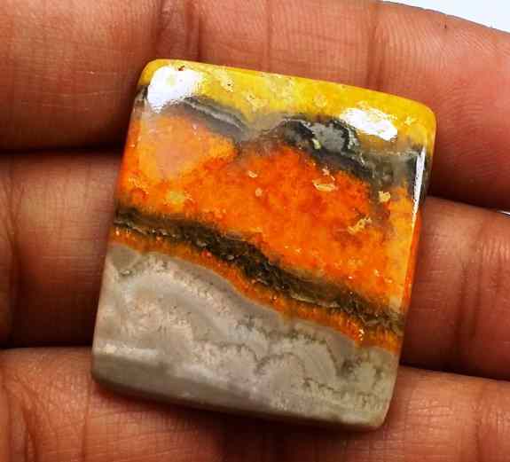 32.5 Carat Yellow-Orange India Bumble Bee 28.60 x 25.02 x 4.31 mm