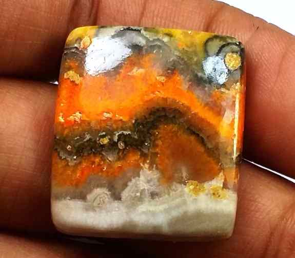 28.6 Carat Yellow-Orange India Bumble Bee 23.54 x 20.66 x 5.41 mm