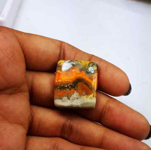 28.6 Carat Yellow-Orange India Bumble Bee 23.54 x 20.66 x 5.41 mm