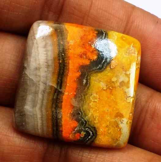 31.43 Carat Yellow-Orange India Bumble Bee 24.58 x 24.66 x 4.66 mm