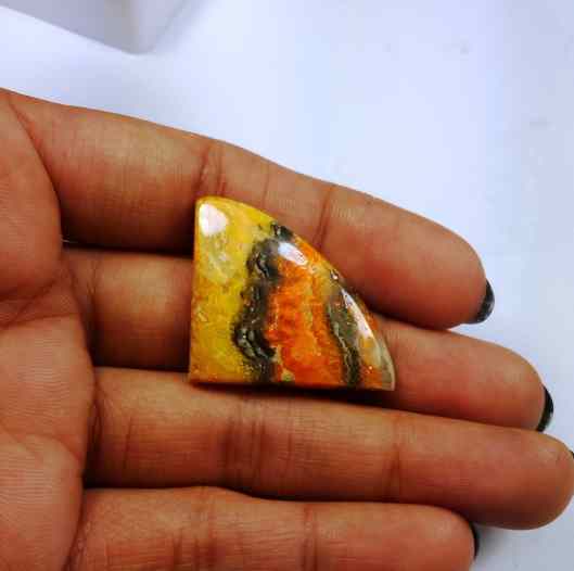 32.2 Carat Yellow-Orange India Bumble Bee 36.66 x 24.54 x 5.27 mm