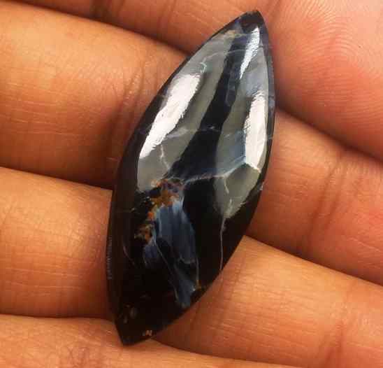 15.35 Carat Blue Africa Pietersite 34.48 x 13.70 x 4.03 mm
