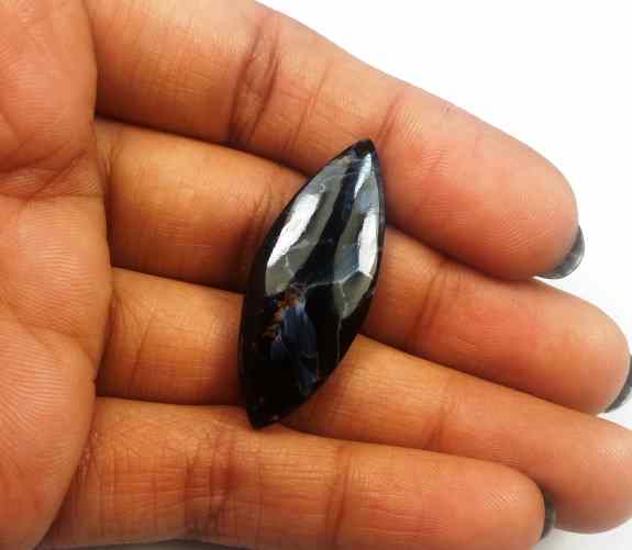 15.35 Carat Blue Africa Pietersite 34.48 x 13.70 x 4.03 mm