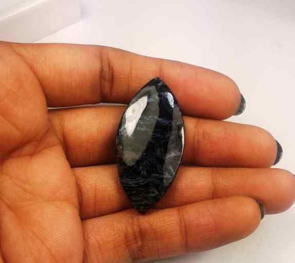 24.63 Carat Blue Africa Pietersite 39.38 x 19.19 x 4.31 mm