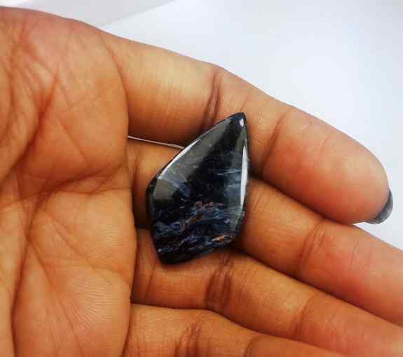 16.6 Carat Blue Africa Pietersite 32.71 x 19.02 x 3.76 mm