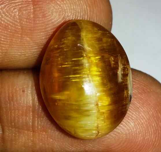 11.30 Carats Kanak Khet Chrysoberyl Cat's Eye 17.30 x 13.36 x 8.99 mm
