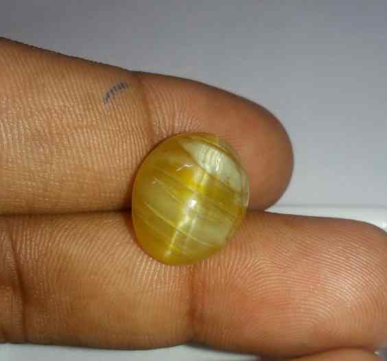 11.58 Carats Kanak Khet Chrysoberyl Cat's Eye 15.89 x 13.03 x 9.35 mm