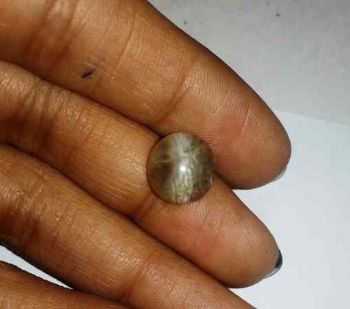 2.94 Carat Yellowish Brown  Kanak Khet Chrysoberyl Cat's Eye 10.60 x 9.57 x 5.52 mm
