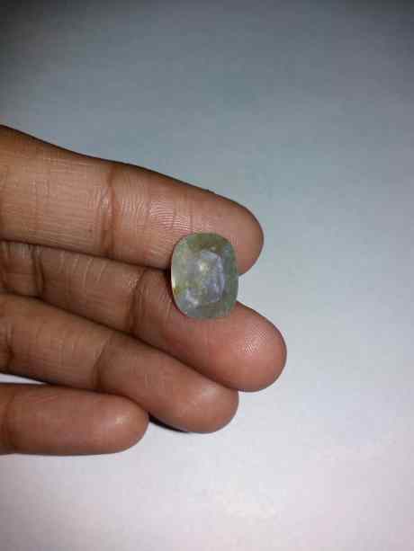 6.17 Carats Greenish Blue Sapphire 12.77x9.85x4.57mm