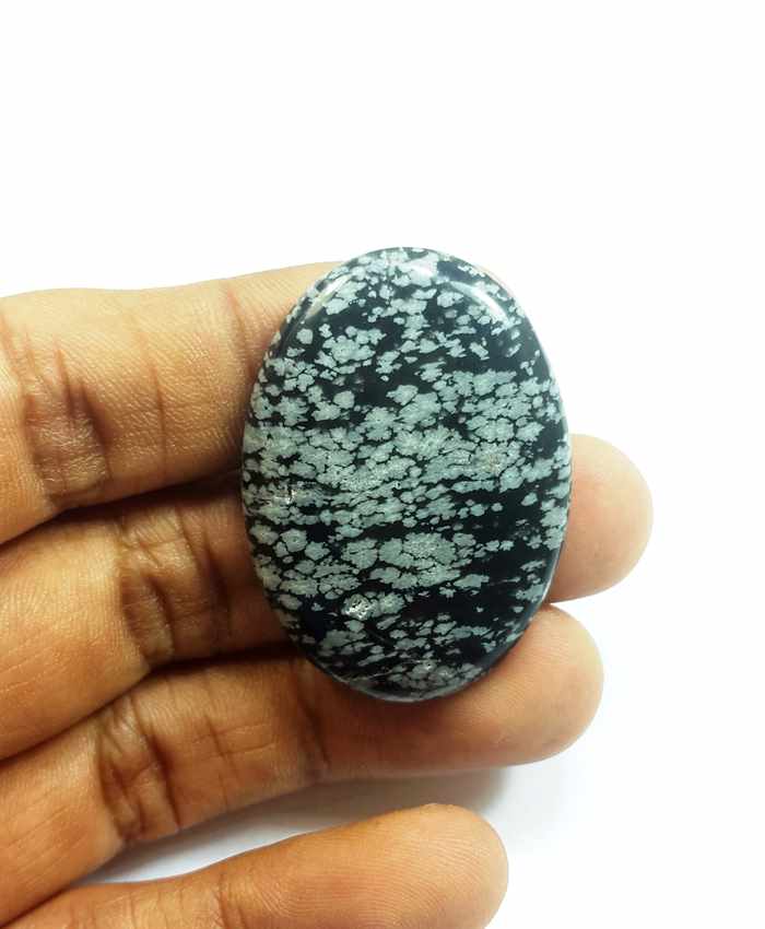 42.10 Carats Snow Obsidian 37.75 x 26.56 x 5.58 mm