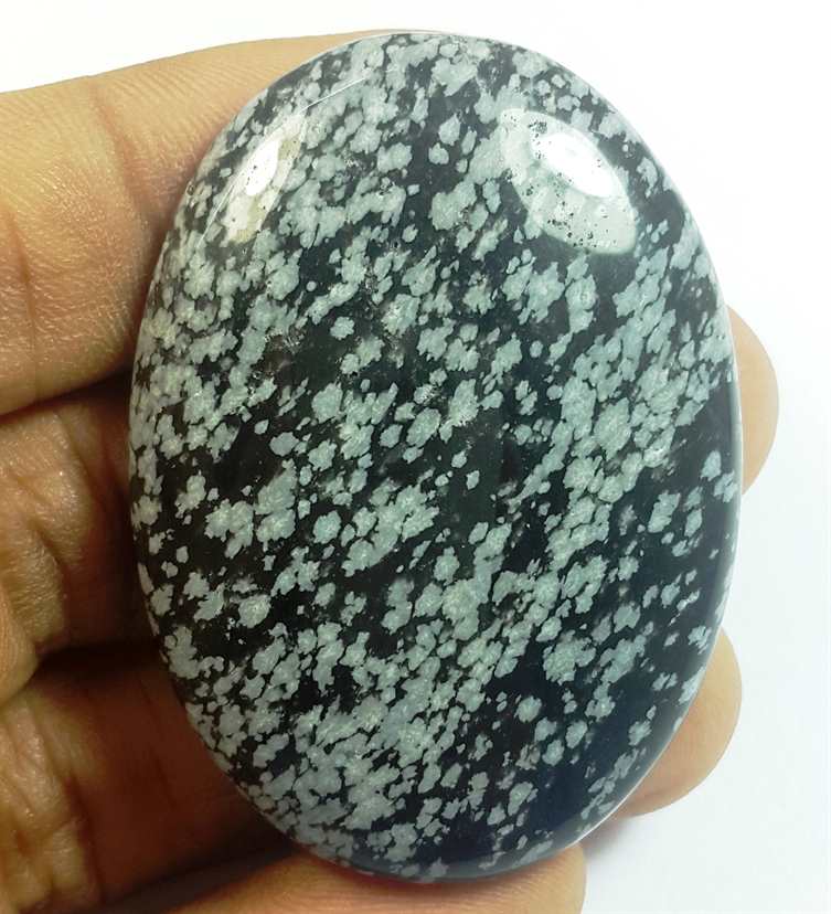 96.70 Carats Snow Obsidian 47.51 x 34.54 x 8.26 mm