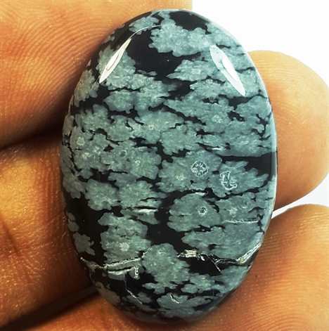 20.59 Carats Snow Obsidian 28.39 x 19.76 x 5.53 mm