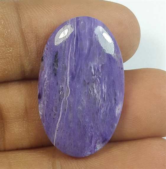 19.68 Carats Charolite 38.33 x 17.40 x 4.57 mm